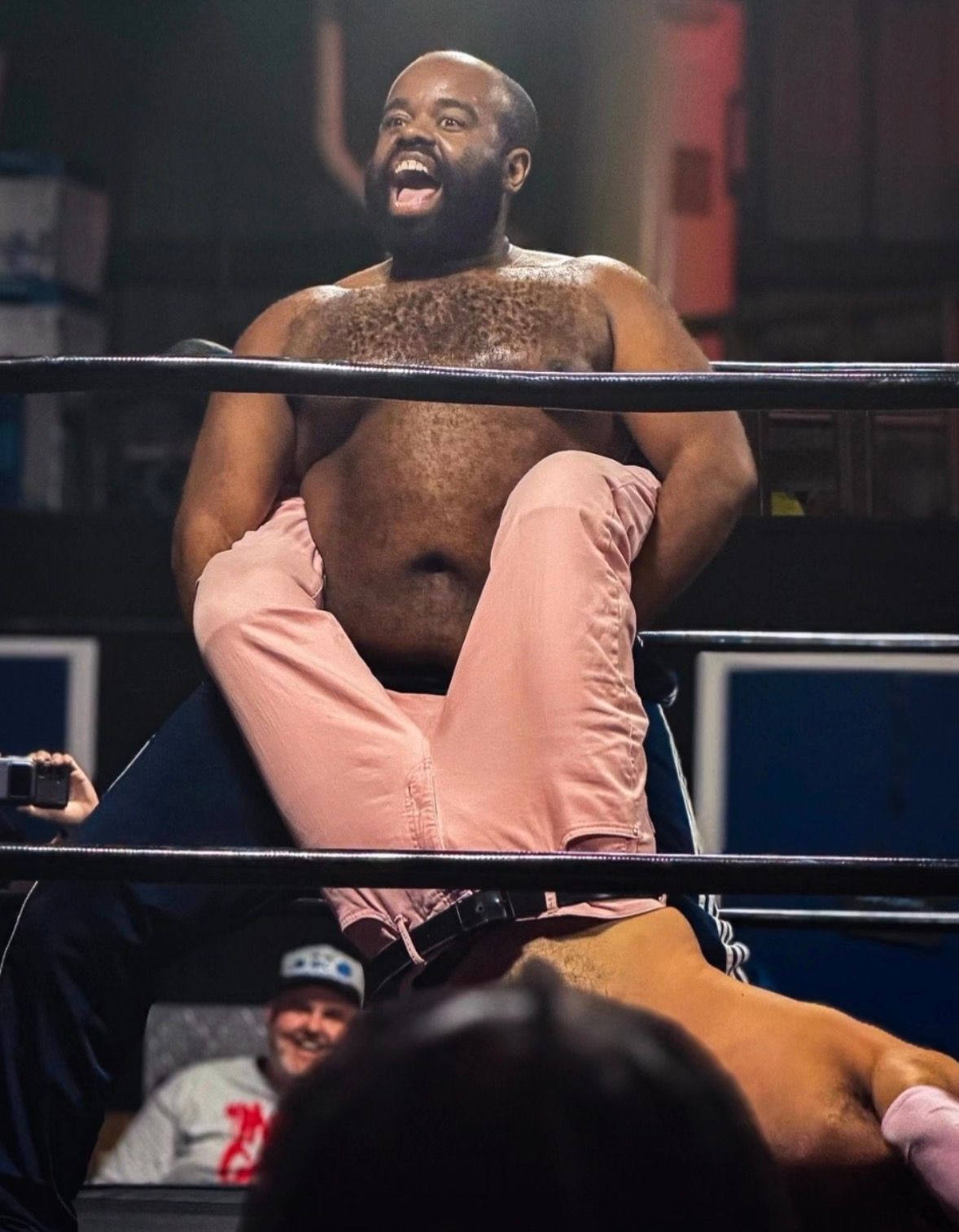 Samuel Kincaid in action during a live independent wrestling match