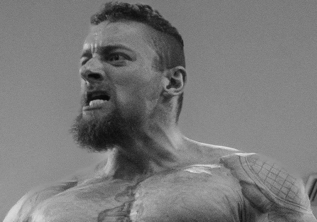 "The Sabertooth" Nyles Cruz black-and-white professional wrestling portrait